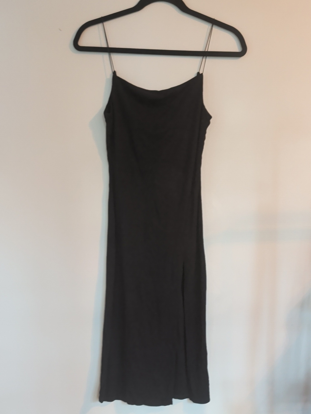 Joah Brown Black Slip Midi Dress with Thin Straps Size XS/S
